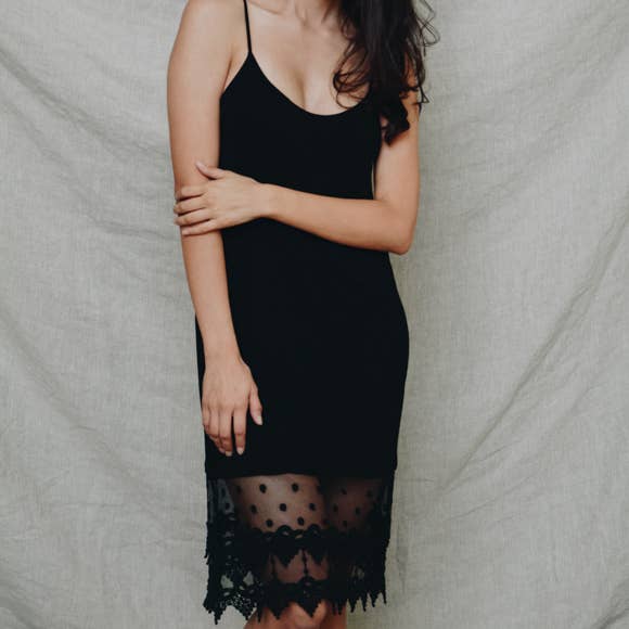 Lace Slip Dress Extender - Black